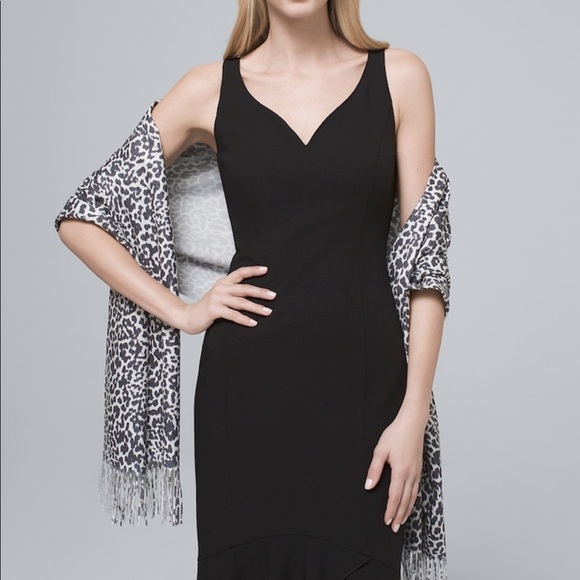 WHBM reversible animal print solid black wrap - Picture 3 of 9